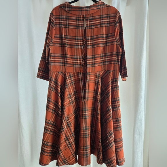 Hell Bunny 2XL Fall Plaid Midi Dress UK18 US14 - Picture 2 of 8